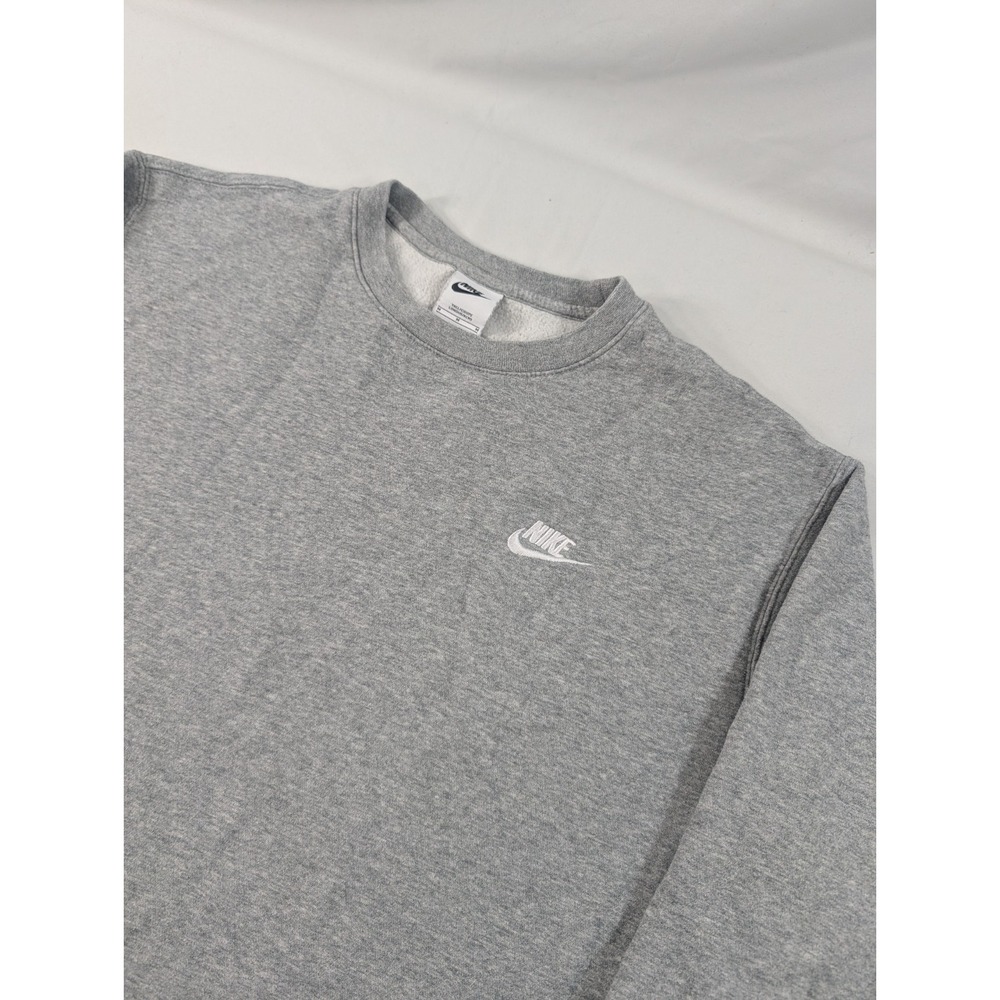 Nike Sportswear Club Fleece Crewneck Sweatshirt Mens Medium Tall Gray Thick